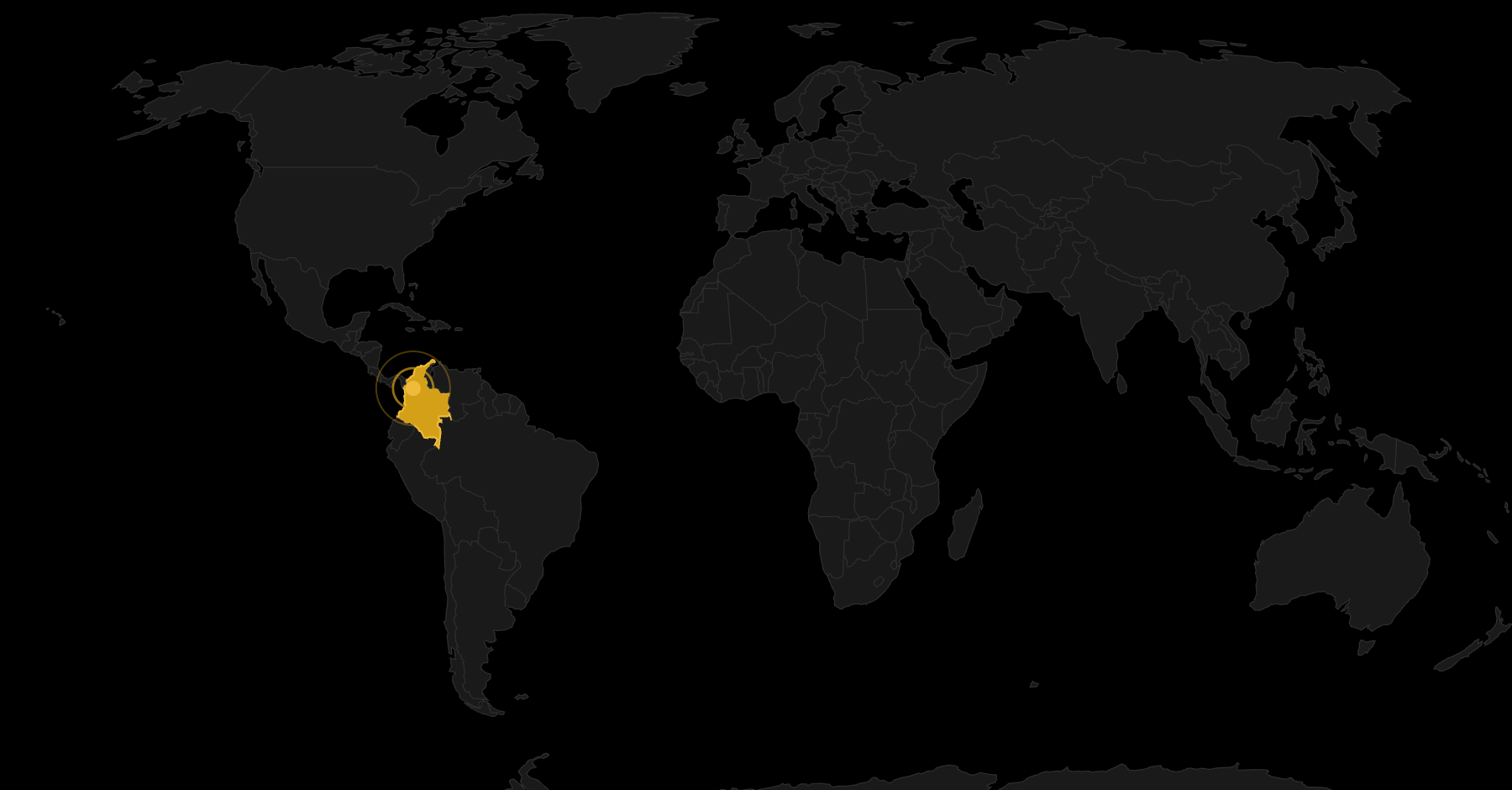 World map with Colombia highlighted